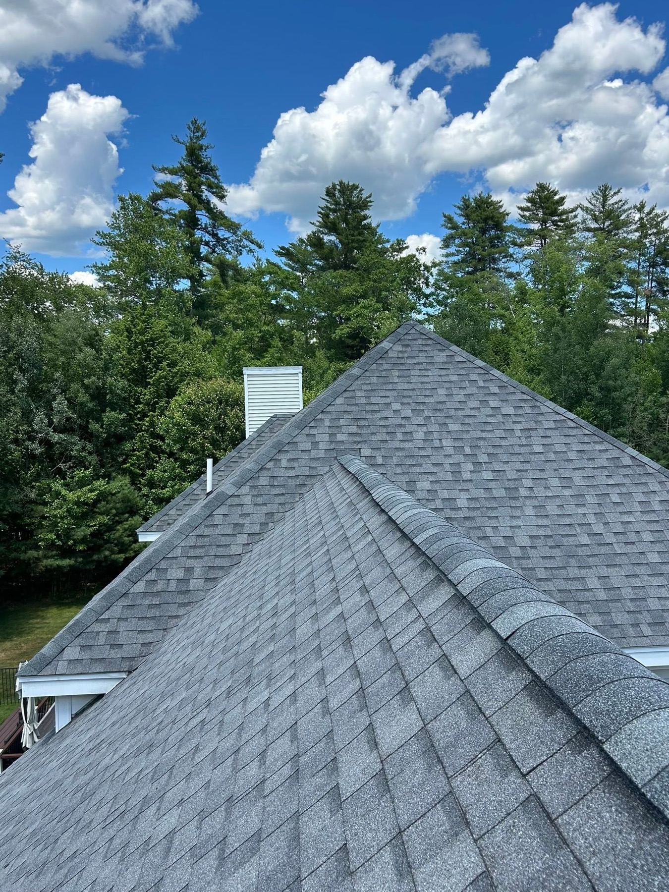 Completed gray shingle roof